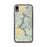Custom iPhone XR Lake Coeur d'Alene Idaho Map Phone Case in Woodblock