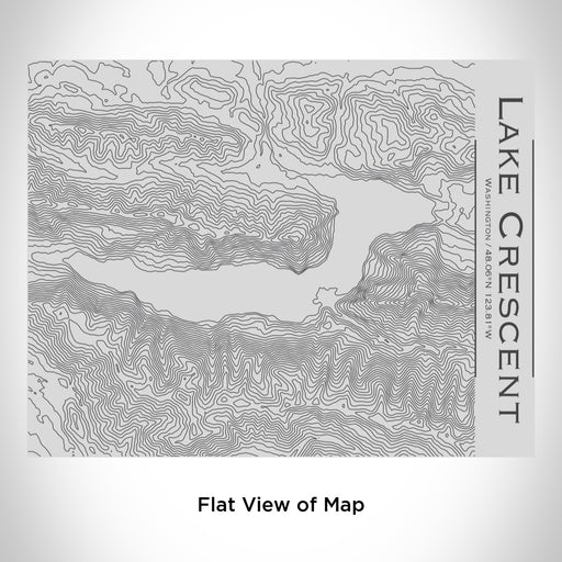 Rendered View of Lake Crescent Washington Map Engraving on 20oz Stainless Steel Insulated Bottle with Bamboo Top