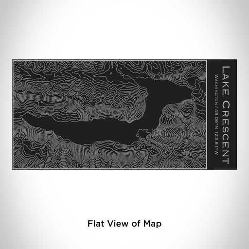 Rendered View of Lake Crescent Washington Map Engraving on 17oz Stainless Steel Insulated Cola Bottle in Black