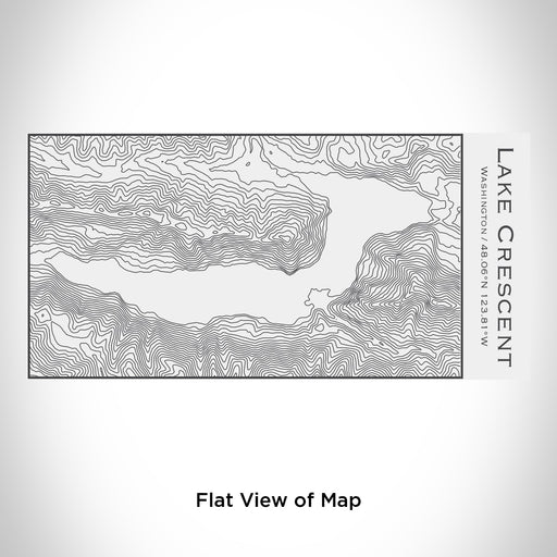 Rendered View of Lake Crescent Washington Map Engraving on 17oz Stainless Steel Insulated Cola Bottle in White