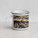 Left View Custom Lake Crescent Washington Map Enamel Mug in Ember