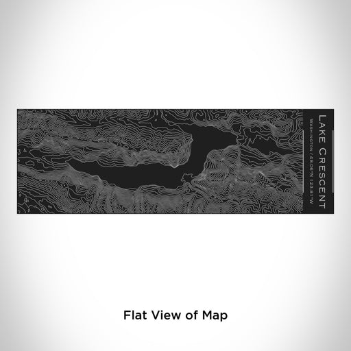 Rendered View of Lake Crescent Washington Map Engraving on 10oz Stainless Steel Insulated Cup with Sliding Lid in Black