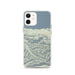 Custom Lake Crescent Washington Map iPhone 12 Phone Case in Woodblock