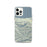 Custom Lake Crescent Washington Map iPhone 12 Pro Phone Case in Woodblock