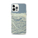 Custom Lake Crescent Washington Map iPhone 12 Pro Max Phone Case in Woodblock