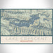 Lake Crescent Washington Map Print Landscape Orientation in Woodblock Style With Shaded Background