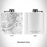 Rendered View of Lake Cumberland Kentucky Map Engraving on 6oz Stainless Steel Flask in White