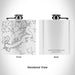 Rendered View of Lake Cumberland Kentucky Map Engraving on 6oz Stainless Steel Flask in White