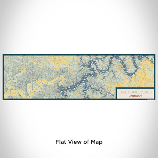 Flat View of Map Custom Lake Cumberland Kentucky Map Enamel Mug in Woodblock