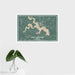 16x24 Lake D'Arbonne Louisiana Map Print Landscape Orientation in Afternoon Style With Tropical Plant Leaves in Water