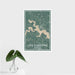 16x24 Lake D'Arbonne Louisiana Map Print Portrait Orientation in Afternoon Style With Tropical Plant Leaves in Water
