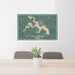 24x36 Lake D'Arbonne Louisiana Map Print Lanscape Orientation in Afternoon Style Behind 2 Chairs Table and Potted Plant