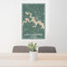 24x36 Lake D'Arbonne Louisiana Map Print Portrait Orientation in Afternoon Style Behind 2 Chairs Table and Potted Plant