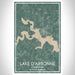 Lake D'Arbonne Louisiana Map Print Portrait Orientation in Afternoon Style With Shaded Background