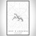 Lake D'Arbonne Louisiana Map Print Portrait Orientation in Classic Style With Shaded Background