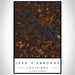 Lake D'Arbonne Louisiana Map Print Portrait Orientation in Ember Style With Shaded Background