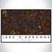 Lake D'Arbonne Louisiana Map Print Landscape Orientation in Ember Style With Shaded Background