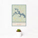 12x18 Lake D'Arbonne Louisiana Map Print Portrait Orientation in Woodblock Style With Small Cactus Plant in White Planter
