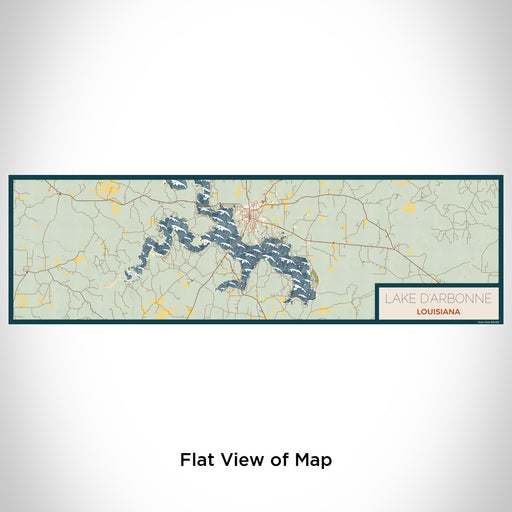 Flat View of Map Custom Lake D'Arbonne Louisiana Map Enamel Mug in Woodblock