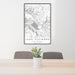 24x36 Lake Elsinore California Map Print Portrait Orientation in Classic Style Behind 2 Chairs Table and Potted Plant