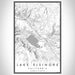 Lake Elsinore California Map Print Portrait Orientation in Classic Style With Shaded Background