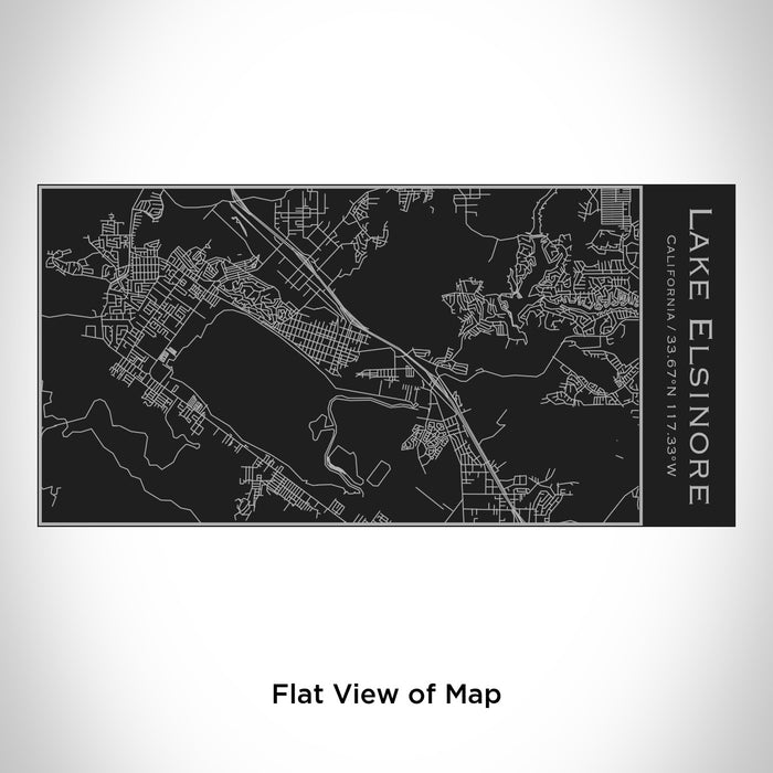 Rendered View of Lake Elsinore California Map Engraving on 17oz Stainless Steel Insulated Cola Bottle in Black