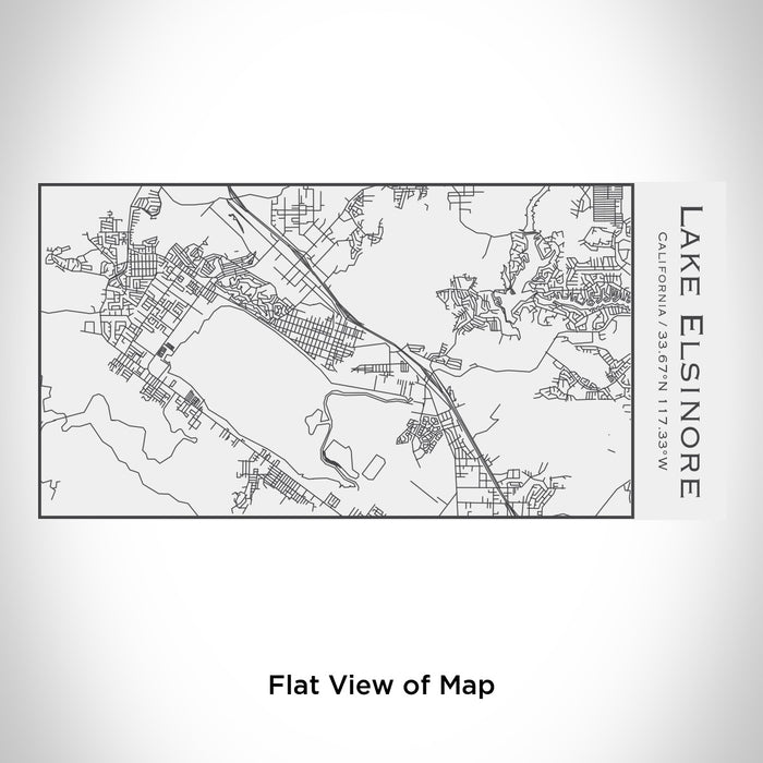 Rendered View of Lake Elsinore California Map Engraving on 17oz Stainless Steel Insulated Cola Bottle in White