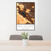 24x36 Lake Elsinore California Map Print Portrait Orientation in Ember Style Behind 2 Chairs Table and Potted Plant