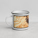 Left View Custom Lake Elsinore California Map Enamel Mug in Ember