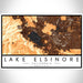 Lake Elsinore California Map Print Landscape Orientation in Ember Style With Shaded Background