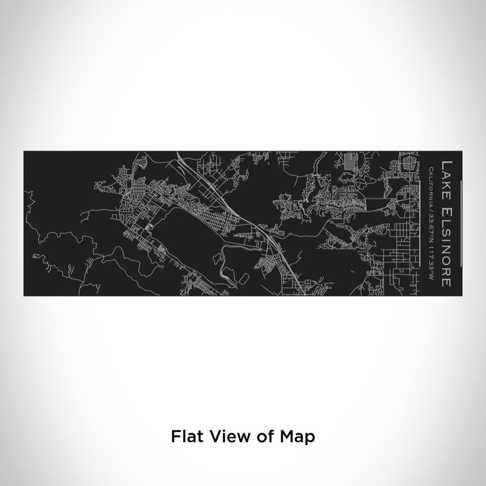 Rendered View of Lake Elsinore California Map Engraving on 10oz Stainless Steel Insulated Cup with Sliding Lid in Black