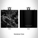 Rendered View of Lake Elsinore California Map Engraving on 6oz Stainless Steel Flask in Black
