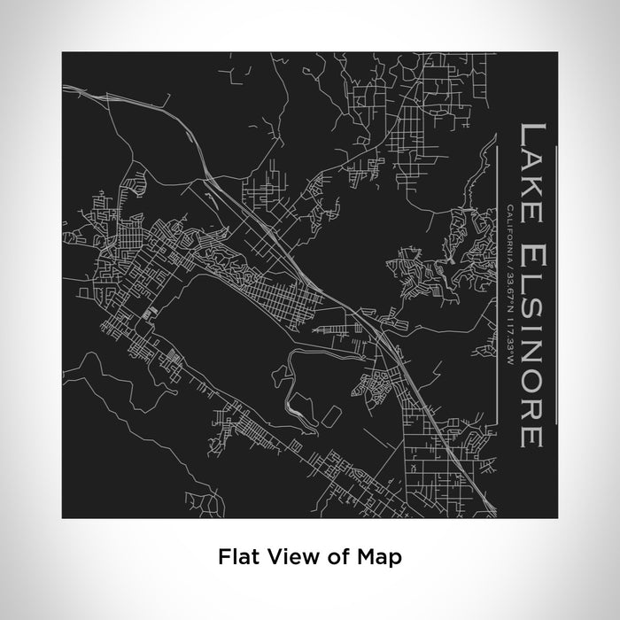 Rendered View of Lake Elsinore California Map Engraving on 17oz Stainless Steel Insulated Tumbler in Black