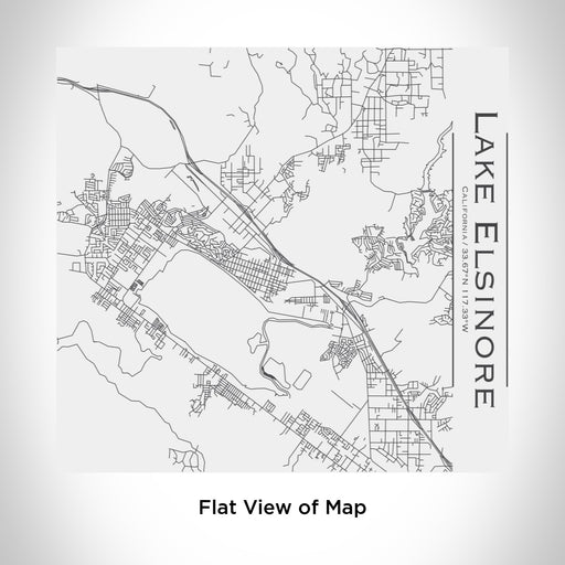 Rendered View of Lake Elsinore California Map Engraving on 17oz Stainless Steel Insulated Tumbler in White