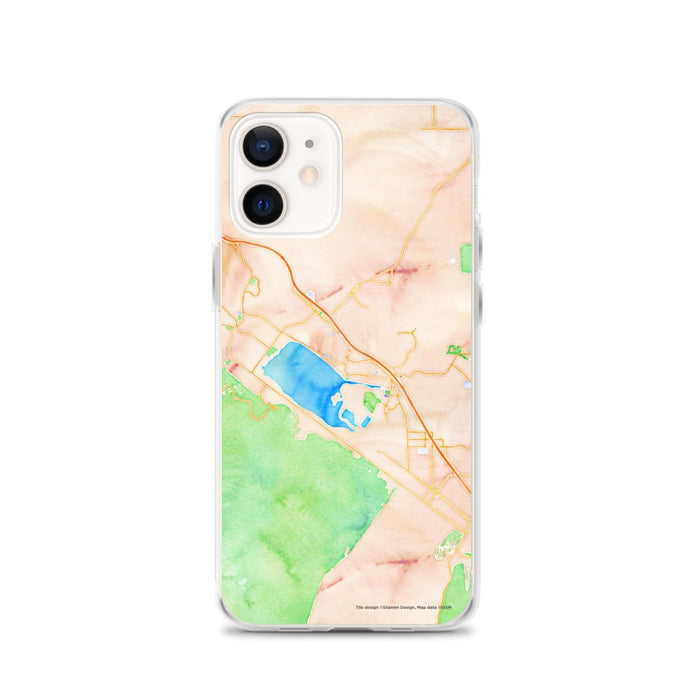 Custom Lake Elsinore California Map iPhone 12 Phone Case in Watercolor