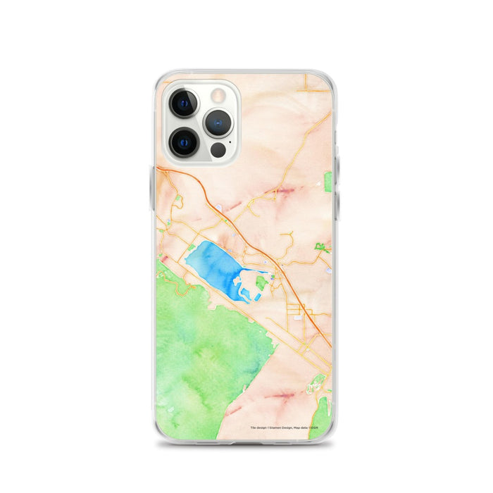 Custom Lake Elsinore California Map iPhone 12 Pro Phone Case in Watercolor