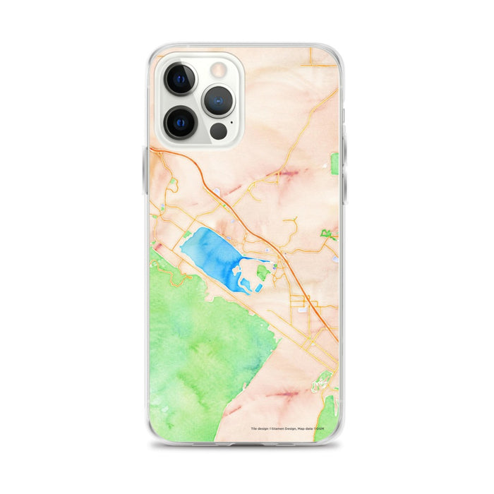 Custom Lake Elsinore California Map iPhone 12 Pro Max Phone Case in Watercolor