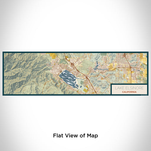 Flat View of Map Custom Lake Elsinore California Map Enamel Mug in Woodblock