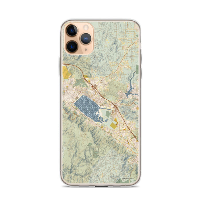 Custom Lake Elsinore California Map Phone Case in Woodblock