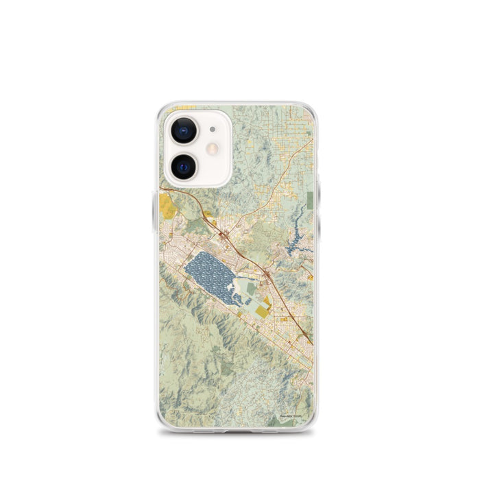 Custom Lake Elsinore California Map iPhone 12 mini Phone Case in Woodblock