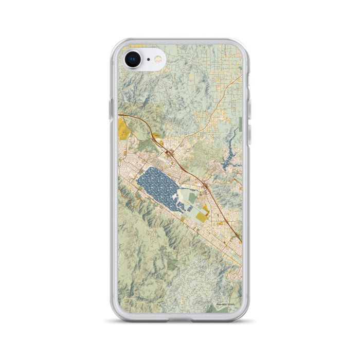 Custom Lake Elsinore California Map Phone Case in Woodblock