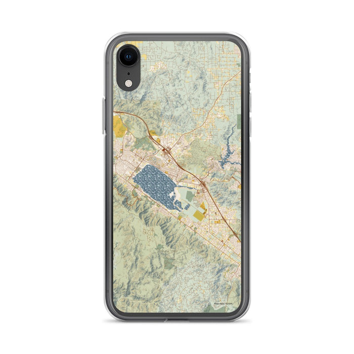 Custom Lake Elsinore California Map Phone Case in Woodblock