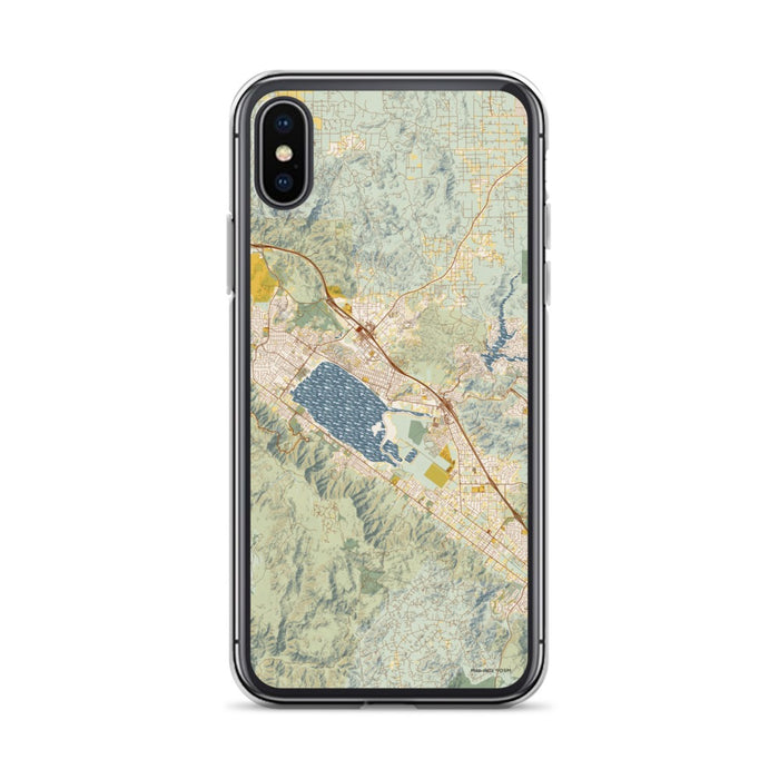 Custom Lake Elsinore California Map Phone Case in Woodblock