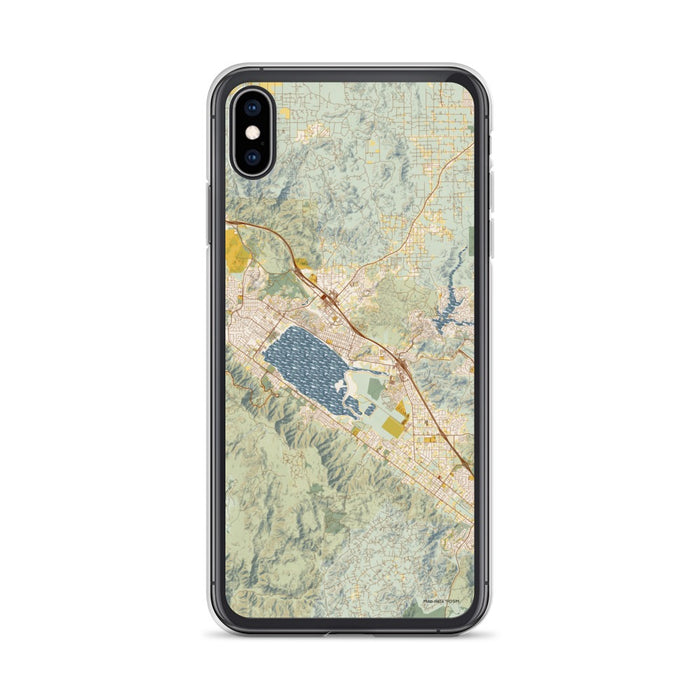 Custom Lake Elsinore California Map Phone Case in Woodblock