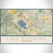 Lake Elsinore California Map Print Landscape Orientation in Woodblock Style With Shaded Background