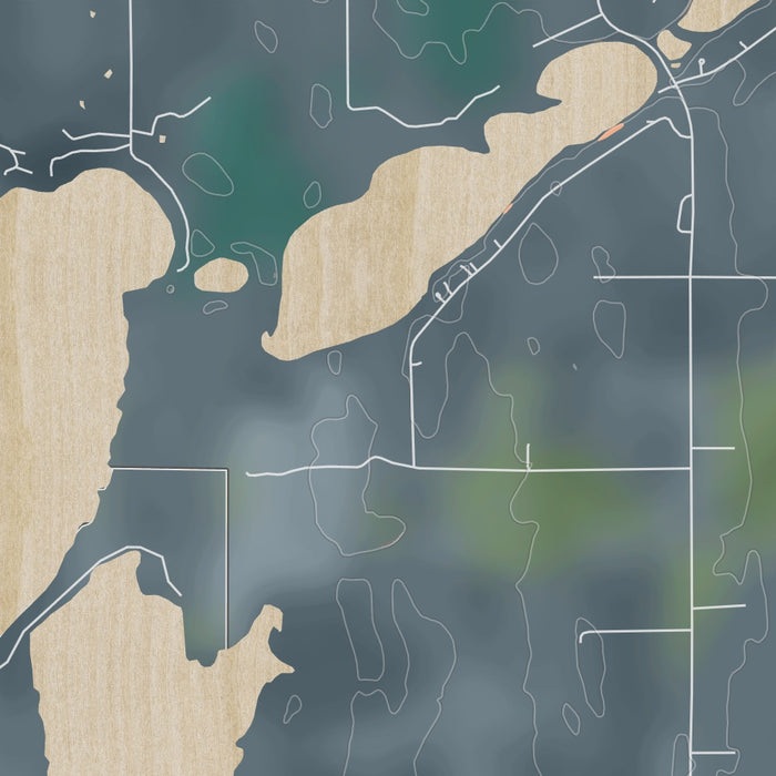 Lake Ethel Minnesota Map Print in Afternoon Style Zoomed In Close Up Showing Details
