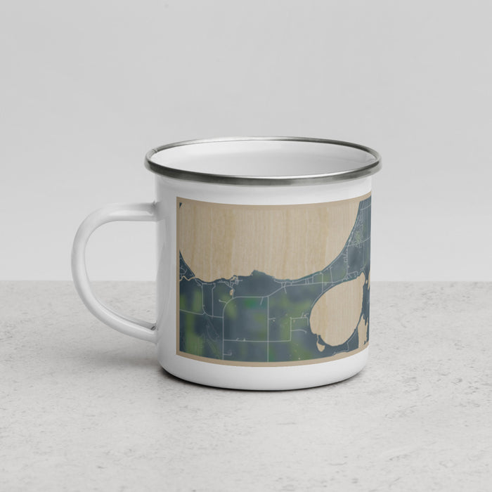 Left View Custom Lake Ethel Minnesota Map Enamel Mug in Afternoon