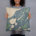 Person holding 18x18 Custom Lake Ethel Minnesota Map Throw Pillow in Afternoon