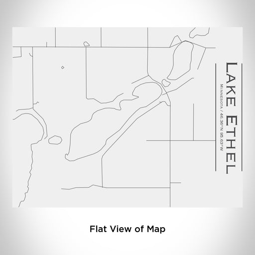 Rendered View of Lake Ethel Minnesota Map Engraving on 20oz Stainless Steel Insulated Bottle with Bamboo Top in White