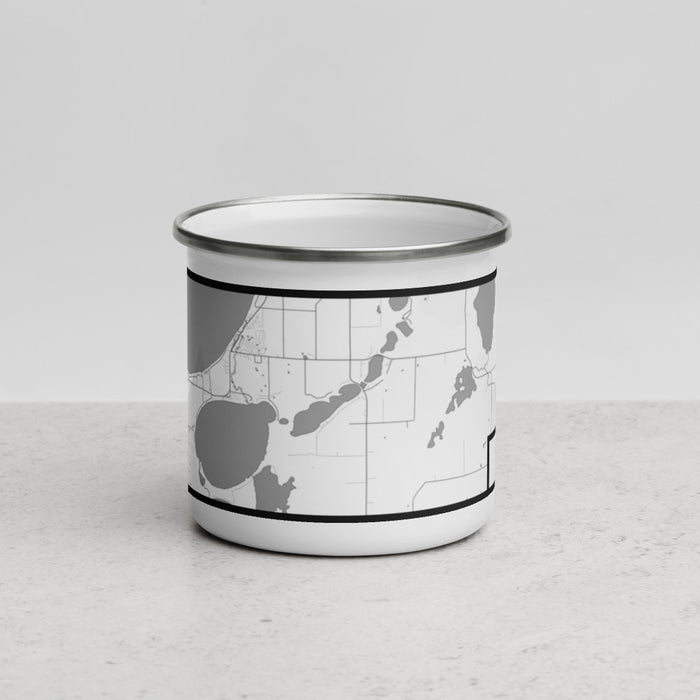 Front View Custom Lake Ethel Minnesota Map Enamel Mug in Classic